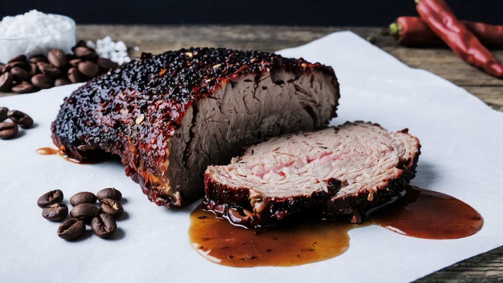 coffee chile brisket wrapping