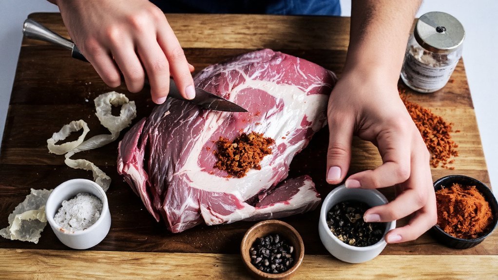 evenly apply flavorful rub