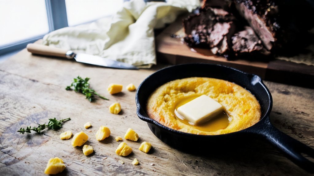 sizzling cornbread with honey