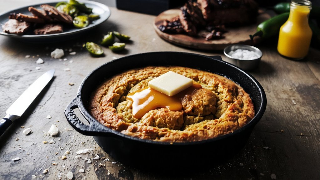 sizzling cornbread with honey butter