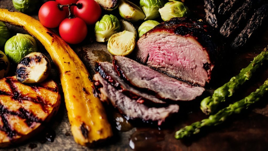 smoky charred seasonal vegetables